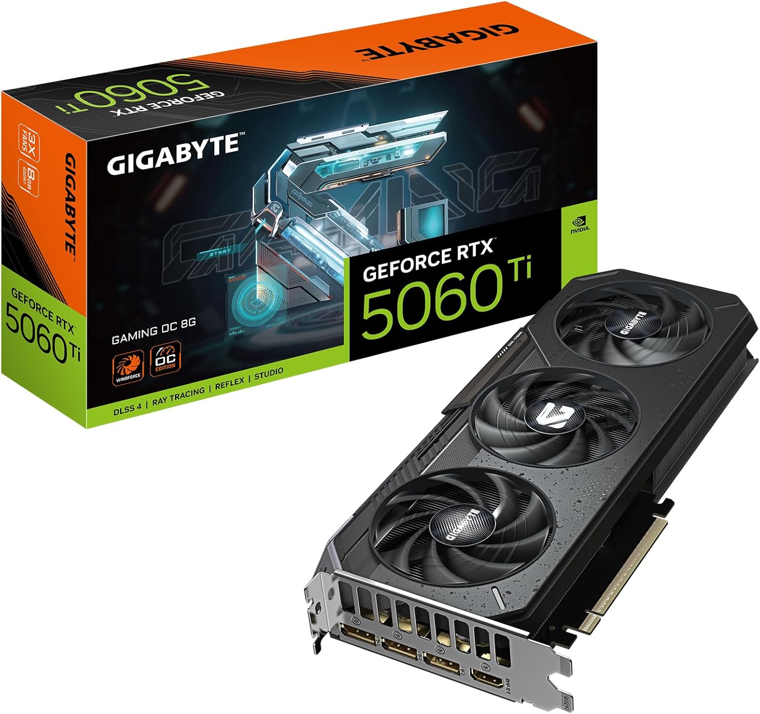 Tarjeta de Video Gigabyte NVIDIA GeForce RTX 5060 Ti GV-N506TGAMING OC-8GD, 8GB 128-bit GDDR7, PCI Express 5.0, Negro