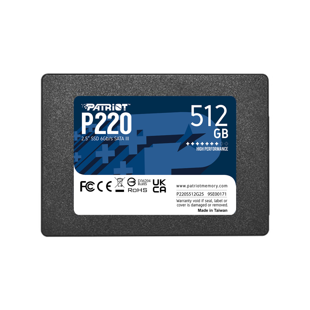 SSD Patriot P220 NVMe, 512GB, 2.5", 500MB/s Escritura, 550MB/s Lectura, SATA III, Negro, P220S512G25