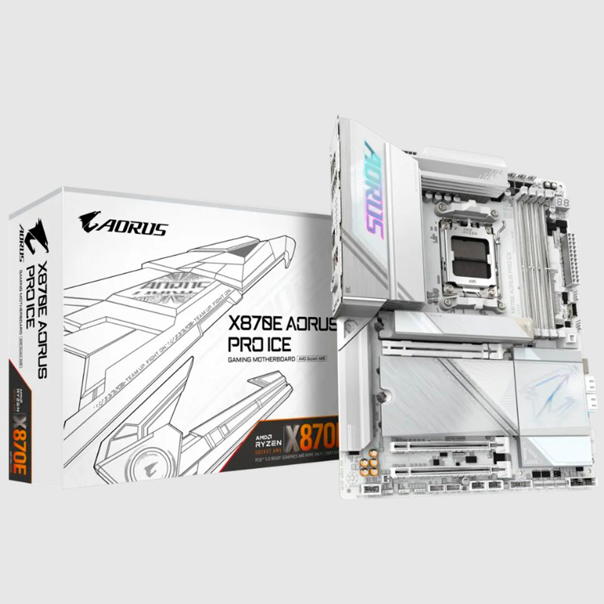 MOTHERBOARD GIGABYTE (X870E AORUS PRO ICE) SOCKETAM5,4*DDR5 8000MHZ, HDMI, ATX, WIFI7/ BT