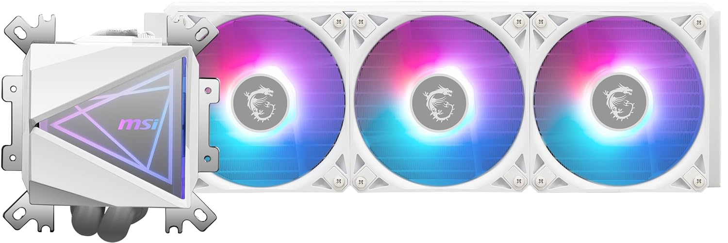 Disipador de enfriamiento liquido ms mag coreliquid a13 240 / white/ 240mm / intel ,1700, 1851 / amd am5, am4 / rgb