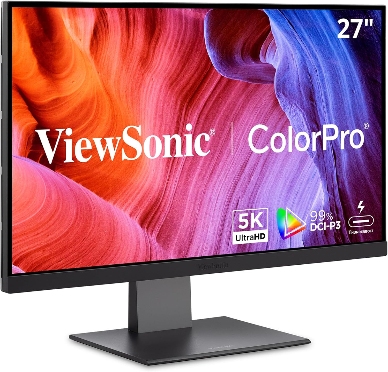 Monitor Viewsonic Colorpro Vp2788-5k, 5120 X 2880 5k, 75 Hz, 14 Ms, Panel Ips, Hdr 400, Usb-C 100w Thunderbolt 4, Hdmi, Display Port, 3 Años De Garantia, VP2788-5K, Negro