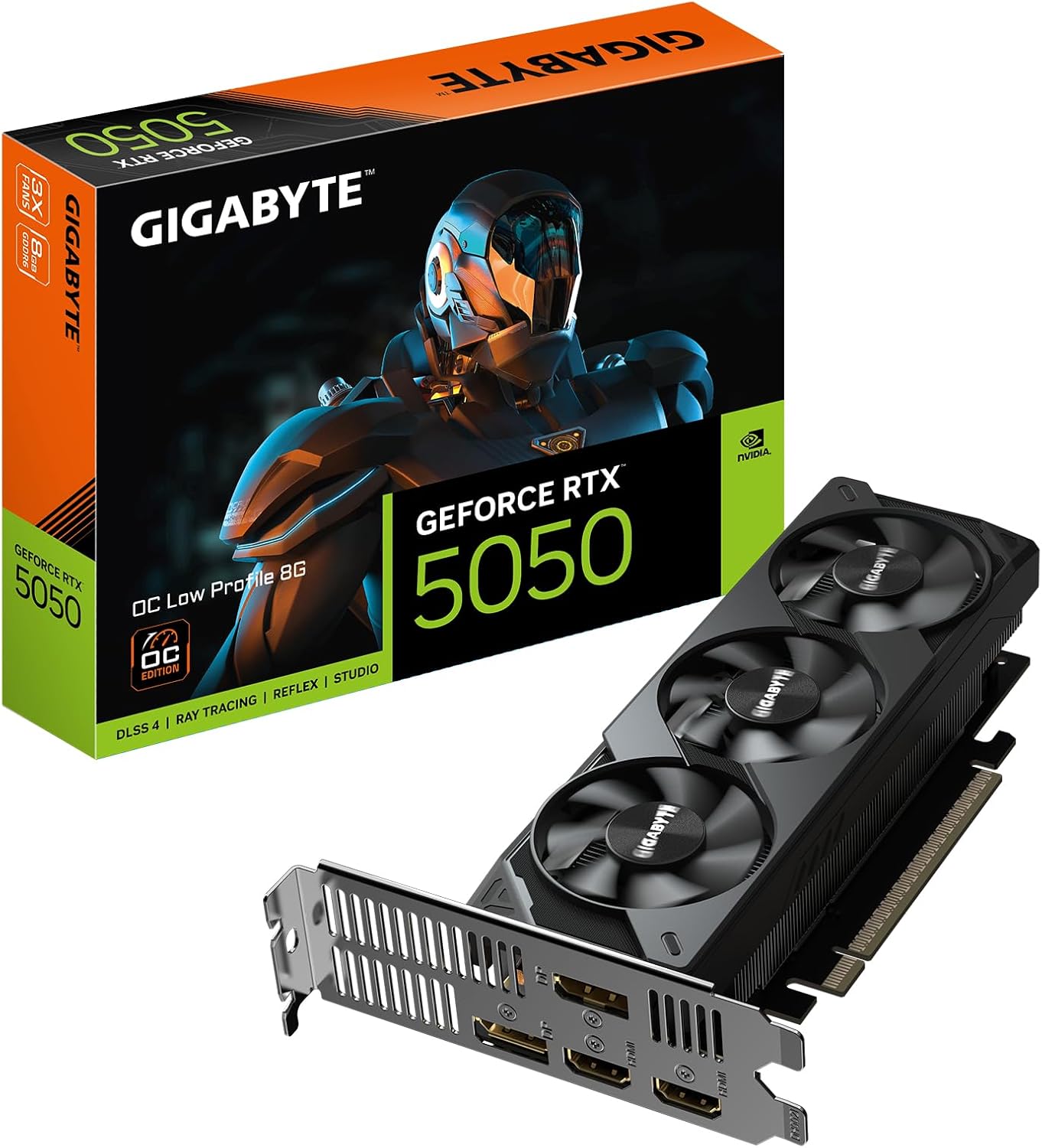 TARJETA DE VIDEO GIGABYTE (GV-N5050OC-8GL) RTX 5050, 8GB GDDR6,PCIE 5.0,2*HDMI,2*DP,3FAN, GV-N5050OC-8GL
