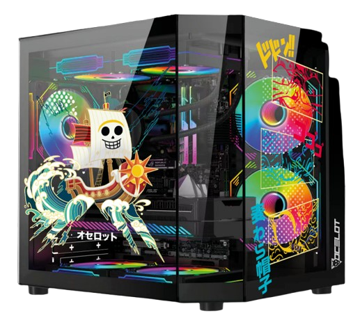 Gabinete Ocelot Gaming BLACK BUCCANEER, Midi-Tower, Micro-ATX/Mini-ITX, USB 2.0/3.0, sin Fuente, sin Ventiladores Instalados, Negro