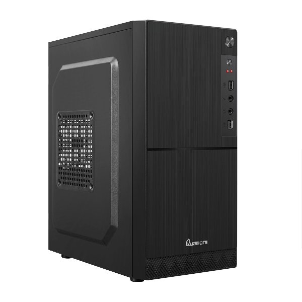 Gabinete Quaroni QCMT-06, Mini-Tower, Micro ATX/Mini-ATX/Mini-ITX, USB 2.0, incluye Fuente de 500W, sin Ventiladores Instalados, Negro