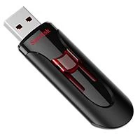 Memoria USB SanDisk Cruzer Glide, 128GB, USB 3.0, Negro/Rojo
