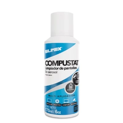 LIMPIADOR DE PANTALLAS LCD, PLASMA Y TRC, ANTIESTATICO SILIMEX COMPUSTAT 170ML