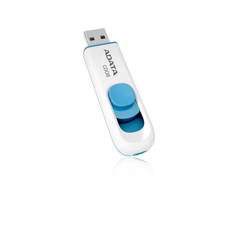 Memoria usb ADATA 32GB C008, 32GB, 2.0, Blanco/Azul