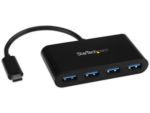 Startech.com hub concentrador usb 3.0 de 4 puertos ladrón usb-c a 4x usb a alimentado por el bus -  conversor de usb c a usb convencional - hub - 4 x superspeed usb 3.0 - sobremesa