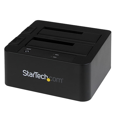 Startech.com dual-bay usb 3.0 esata to sata hard drive docking station, usb hard drive dock, external 2.53.5 sata iiiiii, ssdhdd docking station, hot-swap hard drive bays - top-loading - co