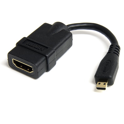 Startech.com cable de 12cm adaptador hdmi de alta velocidad - hdmi a micro hdmi - hembra a macho - adaptador hdmi - hdmi hembra a micro hdmi macho - 1.2 cm - blindado - negro - para p/n: hd