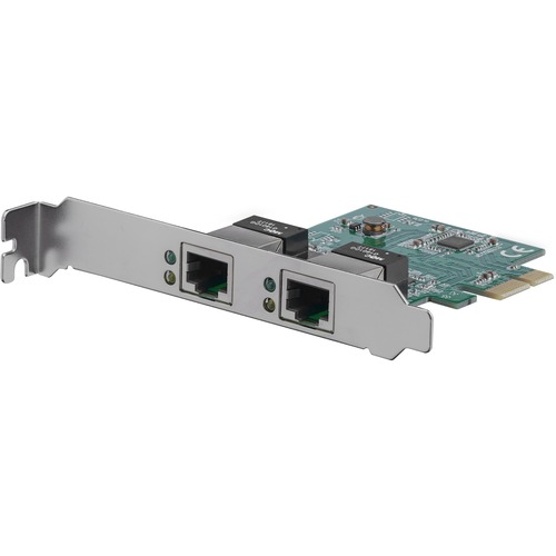 Startech.com adaptador tarjeta de red nic pci express pci-e de 2 puertos ethernet gigabit - 2x rj45 hembra - adaptador de red - pcie perfil bajo - gigabit ethernet x 2 - para p/n: et91000sm