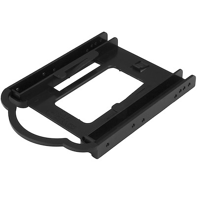 Startech.com bracket de montaje de dd/ssd de 2,5 para bahía de 3,5" - instalación sin herramientas - adaptador de compartimento para almacenamiento - 3,5" a 2,5" - negro - para p/n: m2e4sff