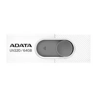Memoria Usb ADATA UV220 64GB, 2.0, Factor de forma Deslizar, Color Gris/Blanco