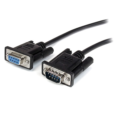 Startech.com cable 2m de extensión directo straight through serie serial rs232 vídeo monitor ega db9 macho a hembra -  extensor negro - cable alargador de puerto serie - db-9 (m) a db-9 (h)