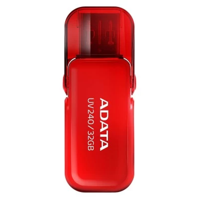 Memoria usb ADATA UV240, 32GB, 2.0, Factor de forma Tapa, Color Rojo