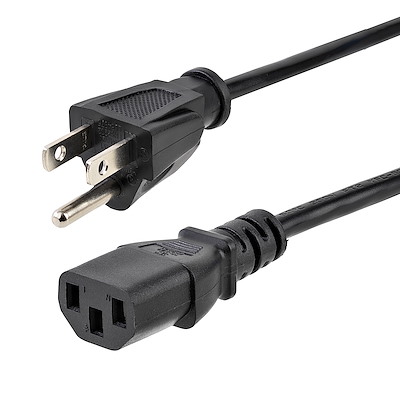 Startech.com cable de 1,8m estándar de alimentación para pc - nema5-15p a c13 - cable estándar de poder para pc - cable de alimentación - nema 5-15 (m) a iec 60320 c13 - ca 125 v - 10 a - 1