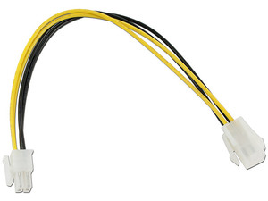 Startech.com cable 20cm extensión alargador fuente alimentación corriente placa base cpu atx12v 4 pines p4 - macho a hembra - cable alargador de alimentación - atx12v de 4 espigas (m) a atx
