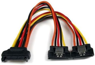 Startech.com cable 0,15m adaptador bifurcador divisor splitter alimentación corriente sata latch cierre pestillo - 2x hembra - 1x macho - separador de alimentación - alimentación sata (m) a