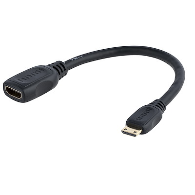 Startech.com cable hdmi de alta velocidad 12cm - adaptador hdmi a mini hdmi - adaptador hdmi - hdmi hembra a mini hdmi macho - 1.3 cm - blindado - negro - para p/n: hdmm30cm