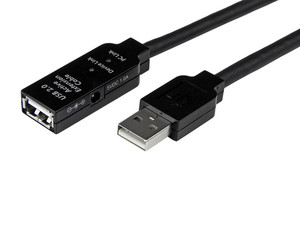 Startech.com cable de extensión alargador de 15m usb 2.0 hi speed alta velocidad activo amplificado - macho a hembra usb a - negro - cable alargador usb - usb (h) a usb (m) - usb 2.0 - 15 m