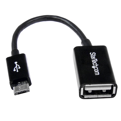 Startech.com cable adaptador de 12cm micro usb macho a usb a hembra otg para tablets smartphones teléfonos inteligentes - negro - adaptador usb - usb (h) a micro-usb tipo b (m) - usb 2.0 ot
