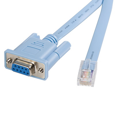 Startech.com cable 1,8m para gestión de router enrutador consola cisco rj45 a serie serial db9 - rollover - macho a hembra - cable serie - rj-45 (m) a db-9 (h) - 1.8 m - azul - para p/n: ec