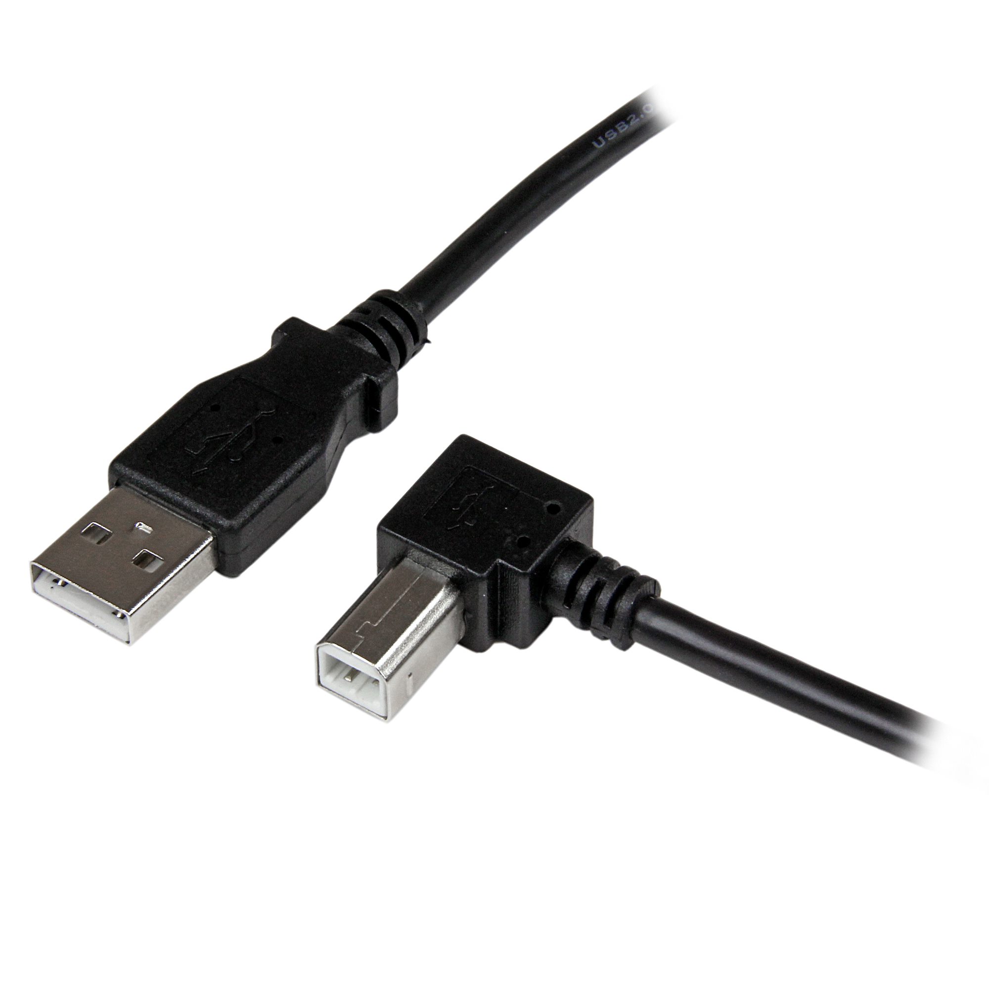 Cable adaptador usb de 1m para impresora acodado 1x usb a macho 1x usb b macho en ángulo derecho startechcom mod usbab1mr